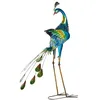 Image de Beliani Figurine Décorative Paon Accessoire Intérieur Extérieur Décoration de Jardin en Métal Bleu Paon
