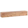 Image de Meuble TV Mural Minimaliste Etagère de Rangement Multimédia 180 cm en Panneau Particules de Bois Marron Gladstone