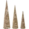 Image de Beliani Lot de 3 Décorations LED Matière Synthétique Sapin de Noel Accessoire Lumineux d'Intérieur Doré Tuelso