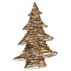 Image de Beliani Sapin de Noël Décoratif LED en Fer 40 Ampoules Accessoire Lumineux Doré Fureso