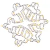 Image de Beliani Décoration de Noël LED en Acrylique Forme de Flocon de Neige Intérieur et Extérieur Blanc Silveran