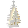 Image de Beliani Figurine Décorative LED en MDF en Forme de Sapin de Noël avec Renne Accessoire Lumineux Blanc Feman