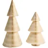 Image de Beliani Ensemble de 2 Figurines de Sapin en Papier Alvéolé Origami Décoration de Noël Beige Vefsna
