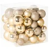 Image de Lot de 60 Boules Traditionnelles en Plastique Décoration à Suspendre pour Sapin Pailletées Mates Dorées Tyin