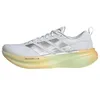 Image de adidas Homme Supernova Glide Running Shoes, FTWR White/Matte Silver/Signal Green, 42 EU