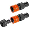 Image de Gardena Kit de raccordement Professionnel avec 1 Embout de Robinet, 2 raccords de Tuyau, 26,5 mm (3/4") et 33,3 mm (1")
