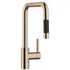 Image de Dornbracht META Square robinet de cuisine, mitigeur monocommande, pull-down, avec fonction douche, saillie 200mm, 33870861-46, Couleur: Champagne brossé
