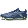 Image de Puma Chaussures de Football Future Play FG/AG pour Homme, Persian Blue Pro Green, 44 EU