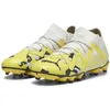 Image de PUMA Future Match FG/AG Jr Chaussures de Football Unisexes pour Enfant, Sedate Grey Asphalt Yellow Blaze, 10 UK Child