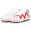 Image de PUMA Future Play MG Jr Chaussures de Football Unisexes pour Enfant, Puma Orchidée de feu Blanche, 4 UK