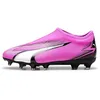 Image de Puma Unisex Youth Ultra Match Ll Fg/Ag Jr Soccer Shoes, Poison Pink-Puma White-Puma Black, 34 EU