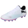 Image de Puma Men Future 7 Play Fg/Ag Soccer Shoes, Puma White-Puma Black-Poison Pink, 42.5 EU
