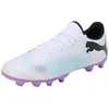 Image de Puma Men Future 7 Play Fg/Ag Soccer Shoes, Puma White-Puma Black-Poison Pink, 43 EU