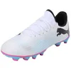 Image de PUMA Unisex Kids Future 7 Play Fg/Ag Jr Chaussures de football, Puma White Puma Black Poison Pink, 29 EU