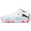 Image de PUMA Men Future 7 Match Fg/Ag Chaussures de football, Puma White Puma Black Poison Pink, 45 EU