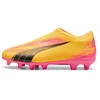 Image de Puma Unisex Youth Ultra Match Ll Fg/Ag Jr Soccer Shoes, Sun Stream-Puma Black-Sunset Glow, 38 EU