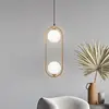 Image de Maytoni Ring suspension à 2 lampes laiton/blanc