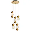 Image de MAYTONI DECORATIVE LIGHTING Lampe à Suspension LED Drop Doré Verre Métal 9300 LM 3000K Pour Salon, Cuisine, Chambre, Salle à manger, Bureau