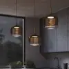 Image de Maytoni suspension LED Spirito, doré, verre/métal, Ø 26 cm