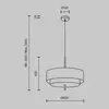 Image de Suspension Maytoni Bergamo, blanc/noir, Ø 50 cm, lin