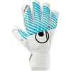 Image de uhlsport Gants de Gardien de But de Football Fangmaschine Cybertec - Soft - Gants de Gardien de But de Football pour Enfants avec stabilisation des Doigts, Blanc/Cyber Bleu/Noir