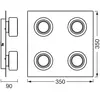 Image de LEDVANCE Plafonnier LED Orbis Flame, noir, à 4 lampes, IP44