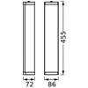 Image de Applique murale OSRAM BATHROOM noire 46 cm de long Métal/verre IP44
