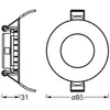 Image de Plafonnier encastré LED OSRAM SLIM, Ø 9 cm, 3 000 K, blanc