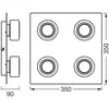 Image de Plafonnier LED OSRAM ORBIS FLAME, noir, à 4 lampes, CCT IP44