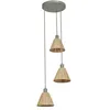 Image de Osram Suspension Decor Raffia Plate verte en raphia et métal, 3xE27, diamètre 430 mm, abat-jour en matériau recyclé, durable grâce à ses sources lumineuses remplaçables, montage simple