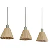 Image de Osram Suspension à 3 ampoules Decor Raffia Linear vert en raphia et métal, E27, 845 mm de long, abat-jour en matériau recyclé, durable grâce à une source de lumière remplaçable, montage facile