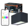 Image de Osram Applique extérieure SMART+ Up/Down RGB & blanc chaud, large répartition de la lumière, WiFi, dimmable, boîtier en aluminium gris foncé, protection IP44