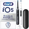 Image de Oral-B Brosses à Dents Electriques iO 5 Duo, 2 Brossettes, Noire, Blanche