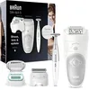 Image de Braun Silk-épil 5 Épilateur Électrique Femme, Tête De Rasage + Capuchon pour Debutantes Bikini, Tondeuse Pour Une Épilation En Douceur, Pincettes Micro-Grip, 5-825, Blanc/Gris