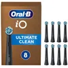 Image de Oral-B Lot De 8 Brossettes De Rechange Ultimate Clean, AUTHENTIQUES, Noires, Brossage En Profondeur, Elimination De La Plaque Dentaire, Brossette Ronde Pour Les Brosses Electriques Oral B iO, Carton