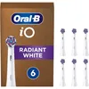 Image de Oral-B iO Radiant White Brossettes Blanches De Rechange, Embouts Ronds S’Adaptant Aux Dents, Éliminent La Plaque Dentaire, Pour Les Brosses Électriques Magnétiques, Emballage Carton, Lot de 6