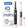 Image de Oral-B Brosses A Dents Electriques iO6 Duo Noire Et Rose, 5 Modes Dont Blancheur Et Soin Des Gencives, Capteur De Pression, Ecran Interactif, 3 Brossettes De Rechange Oral B