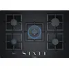 Image de Bosch PPQ7A6B20, plaque de cuisson à gaz, Série 6, 5 foyers, 75 cm, Verre Trempé, Noir