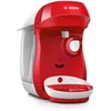 Image de Bosch Machine à Café Tassimo Happy, tas1006, plus de 40 boissons chaudes, OneTouch, cafétière à dosette, format compact, Intellibrew, rouge & blanc