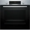 Image de Bosch HBA514BS3, Série 4, Four encastrable 60 x 60 cm, Commande par affichage LED, Aide au nettoyage hydrolytique, Air chaud 3D pour une cuisson uniforme sur 3 niveaux, Chauffage rapide, Acier
