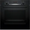 Image de Bosch HBA574BB3 Série 4 Four encastrable 60 x 60 cm Auto-nettoyage pyrolyse Contrôle écran LED Programmes automatiques Aide au nettoyage hydrolytique Air chaud 3D pour une cuisson uniforme Noir