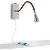 Image de Knapstein Applique murale LED Milos gris mat avec tissu marron