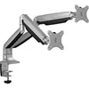 Image de ICY BOX Support de Bureau pour Deux écrans jusqu'à 32" (81cm) Vesa, Guide-câble, Rotatif/inclinable, Ergonomique, argenté 60181