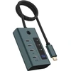 Image de IB-HUB1454-C31 USB 3.2 Gen 1 (3.1 Gen 1) Type-C 10000 Mbit/s Bleu, Gris, Hub USB
