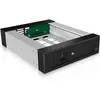Image de ICY Box Cadre Amovible 5,25" pour 1 Disque Dur SATA III/SAS II de 3,5" (8,9 cm) ou 1 Disque Dur SATA III/SAS II de 2,5" (6,35 cm), verrouillable, en Aluminium, IB-129SSK-B