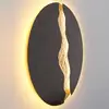 Image de Holländer Applique murale LED LAVA, noir/doré, Ø 80 cm, métal, à intensité variable