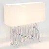 Image de Holländer Lampe de table CAPRI, argent/écru, hauteur 51 cm, métal, 2 x E14