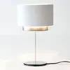 Image de Holländer Lampe table Mattia ovale, double, blanche/argentée