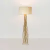 Image de Holländer Lampe sur pied Capri, or/écru, hauteur 155 cm, fer martelé