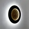 Image de Holländer Applique murale LED Luna Piena, brun-noir/or, Ø 80 cm